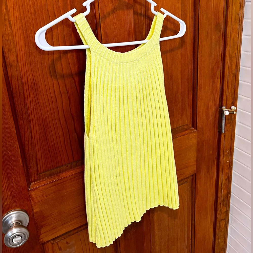Anthropologie sweater tank. Size M. Lime/yellow